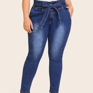 paperbag waist belted Jean